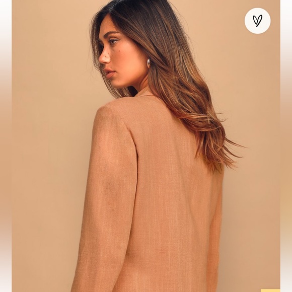 Lulus Peach Oversized Double-Breasted Blazer size medium - Picture 4 of 11